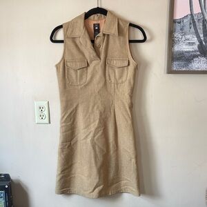Y2K Vintage American Eagle Outfitters Tan Wool Blend Mini Dress Size 0